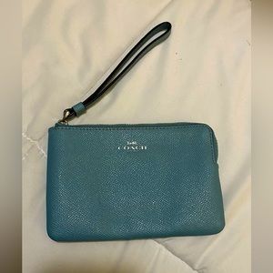 Coach blue wristlet